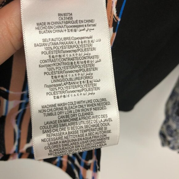 NWT BCBGMAXAZRIA Kathy Abstract paisley print sheer balloon  sleeve blouse xxs - Picture 14 of 16